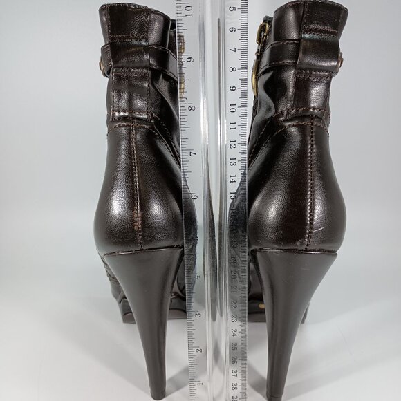 GUESS Stiletto Ankle Boots-Booties Brown Size: 9M w/Box - Picture 4 of 16